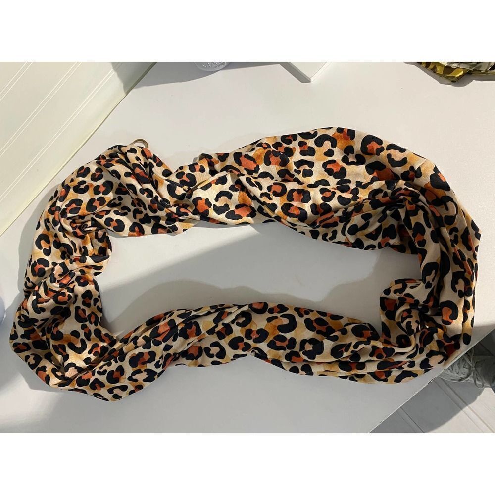 Cheetah Print Infinity Scarf With Pocket